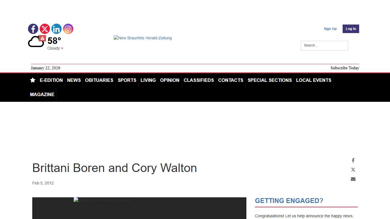 Brittani Boren and Cory Walton | Engagements | herald-zeitung.com